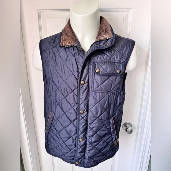 Vintage Polo Ralph Lauren The Beaton Quilted Vest Size Medium Navy Blue - Picture 11 of 16